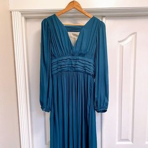 Size 10 Teal Anthropologie Gwendolyn Maxi Dress